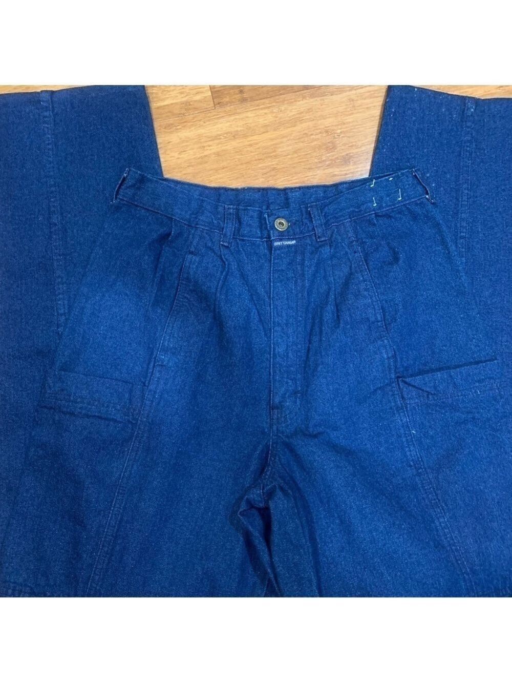 Vntg 80’s Brittania dark blue cargo jeans size 14 - Picture 2 of 7